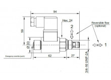 2/2 SZELEP, NC+24V,mindkét irányban reteszelés.