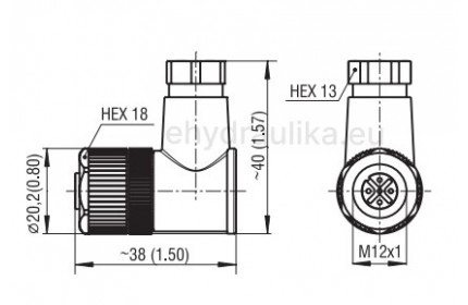 4 tűs csatlakozó M12x1 5 méteres kábellel