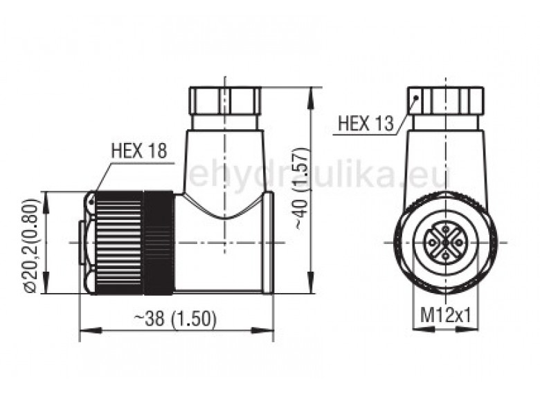 4 tűs csatlakozó M12x1 5 méteres kábellel